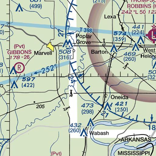 FAA VFR chart of Lick Creek, AR