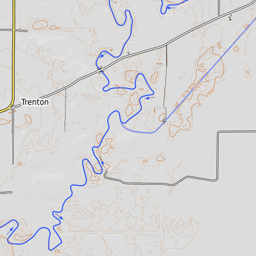 OpenTopoMap map of Lick Creek, AR
