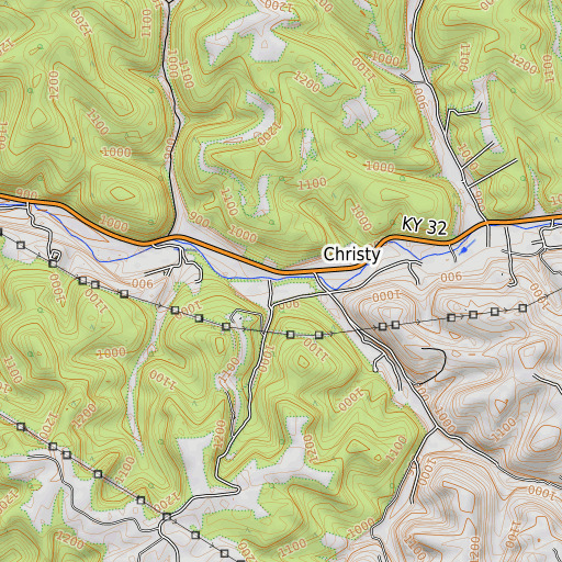 OpenTopoMap map of Cold Spring Branch, KY