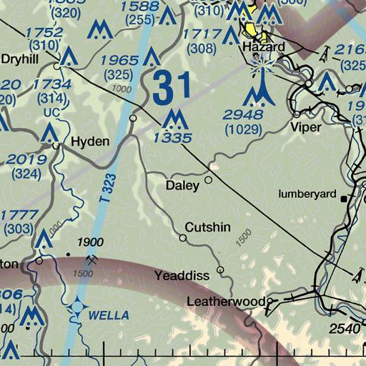 FAA VFR chart of Collins Branch, KY