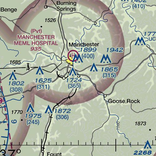 FAA VFR chart of Collins Fork, KY