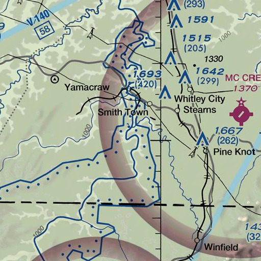FAA VFR chart of Comargo, KY
