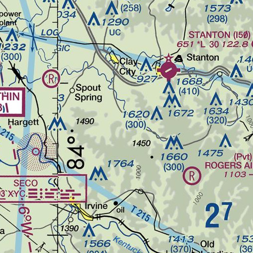 FAA VFR chart of Combs Branch, KY