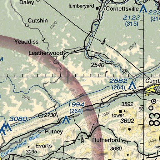 FAA VFR chart of Combs Fork, KY