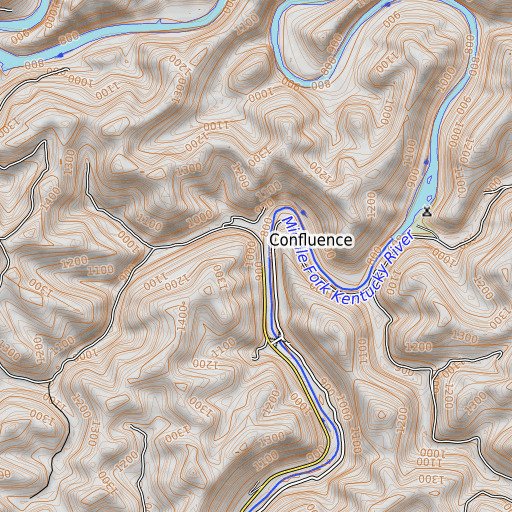 OpenTopoMap map of Confluence, KY