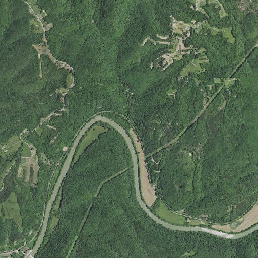 Aerial imagery of Contrary Creek, KY