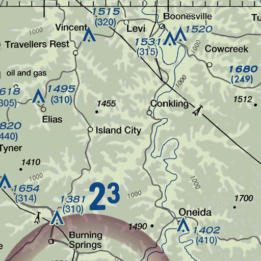 FAA VFR chart of Cool Branch, KY