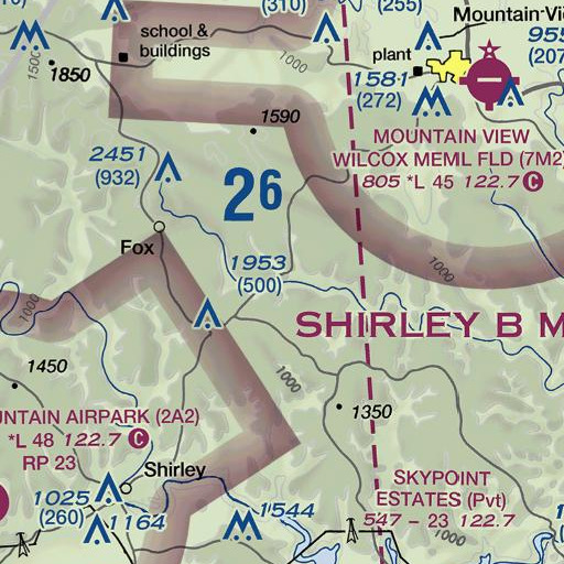 FAA VFR chart of Lick Fork, AR