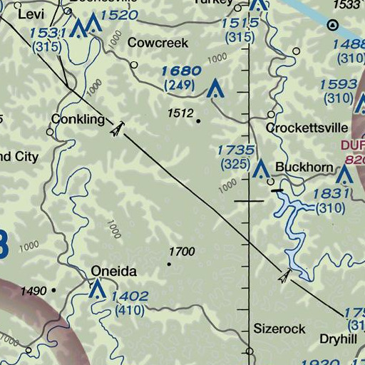 FAA VFR chart of Cortland Fork, KY