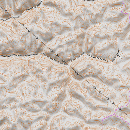 OpenTopoMap map of Cortland Fork, KY
