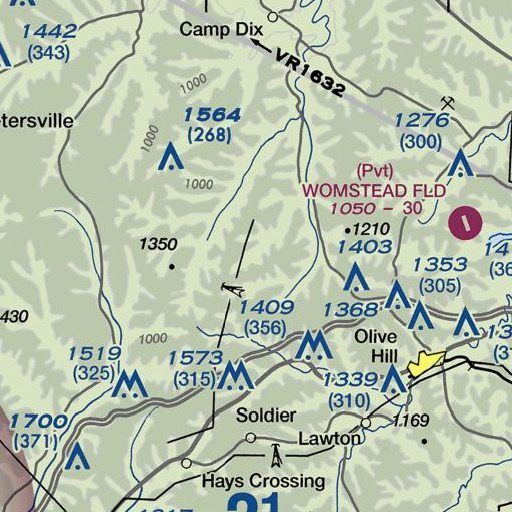 FAA VFR chart of Cove Branch, KY