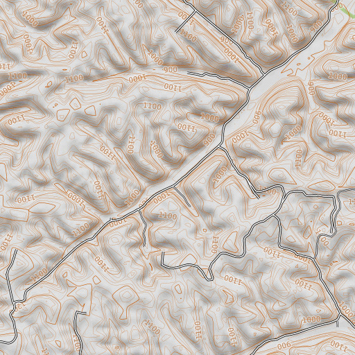 OpenTopoMap map of Cove Branch, KY