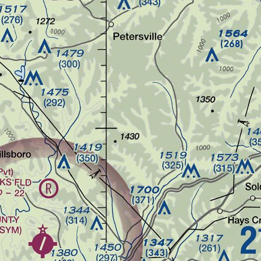 FAA VFR chart of Cow Branch, KY