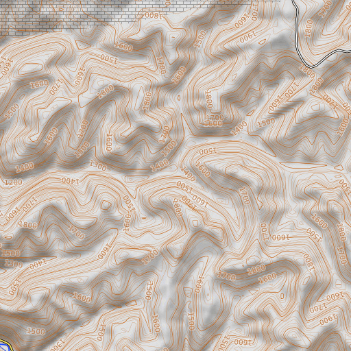OpenTopoMap map of Cow Fork, KY