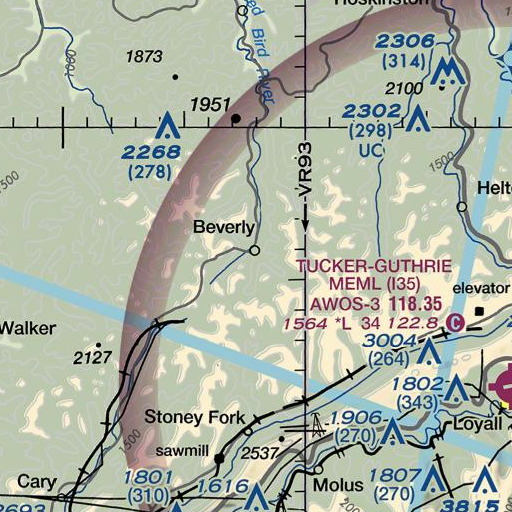 FAA VFR chart of Cow Fork, KY