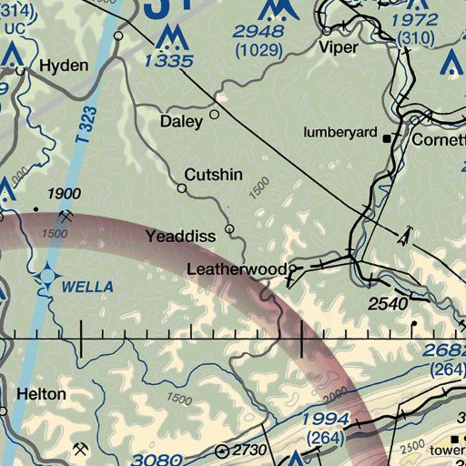 FAA VFR chart of Cowhead Branch, KY