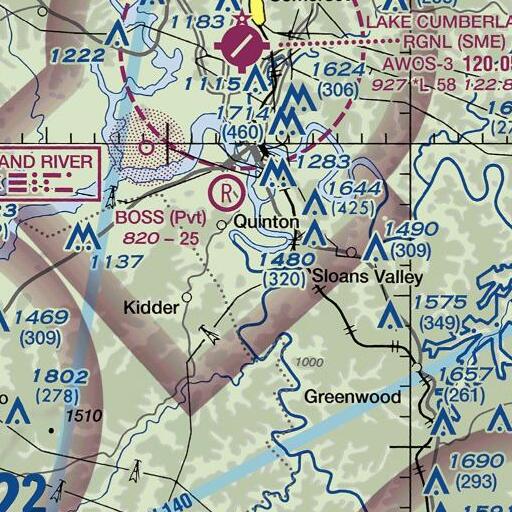 FAA VFR chart of Cox Bend, KY