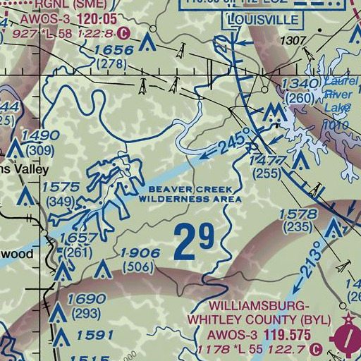 FAA VFR chart of Cox Branch, KY