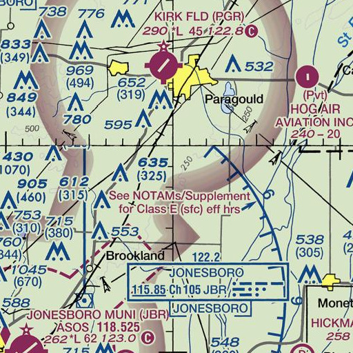 FAA VFR chart of Lighthouse Creek, AR