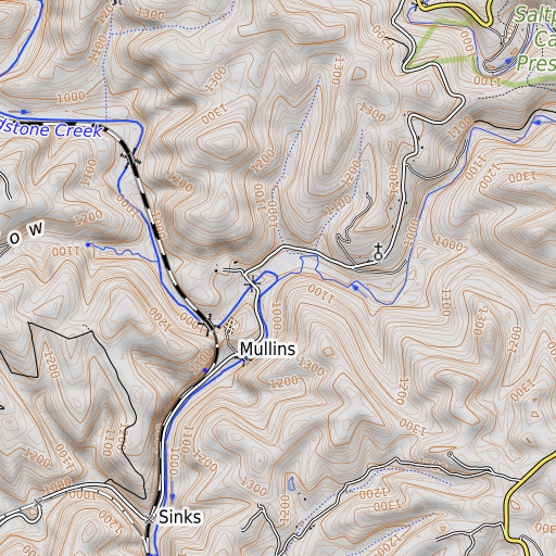 OpenTopoMap map of Crooked Creek, KY
