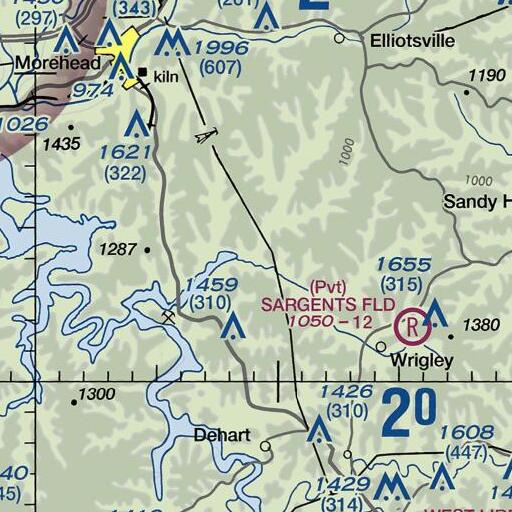 FAA VFR chart of Cross Branch, KY