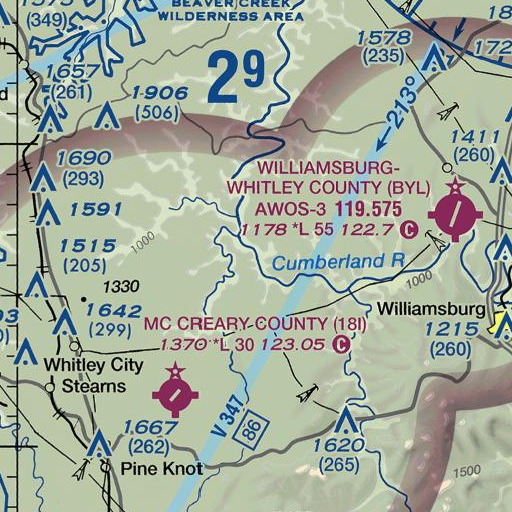 FAA VFR chart of Crow Creek, KY