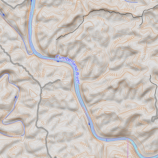 OpenTopoMap map of Crow Creek, KY