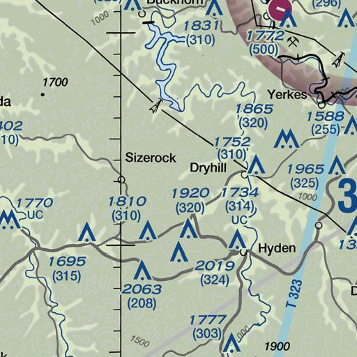 FAA VFR chart of Cucumber Branch, KY