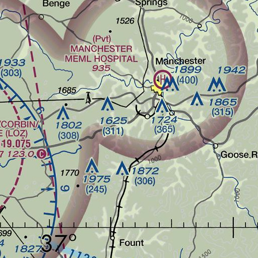 FAA VFR chart of Curry Branch, KY