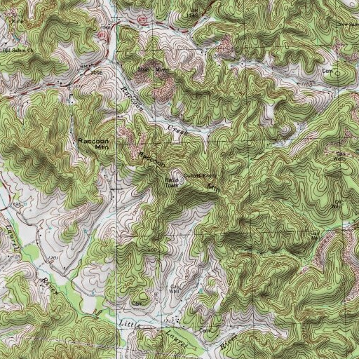 USGS 24K topo map of Cutoff Knob, KY