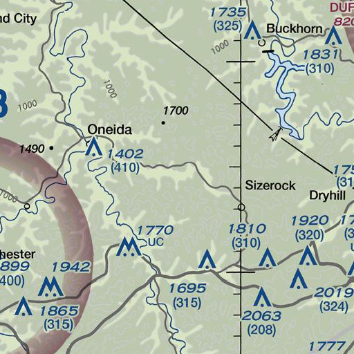 FAA VFR chart of Danger Branch, KY