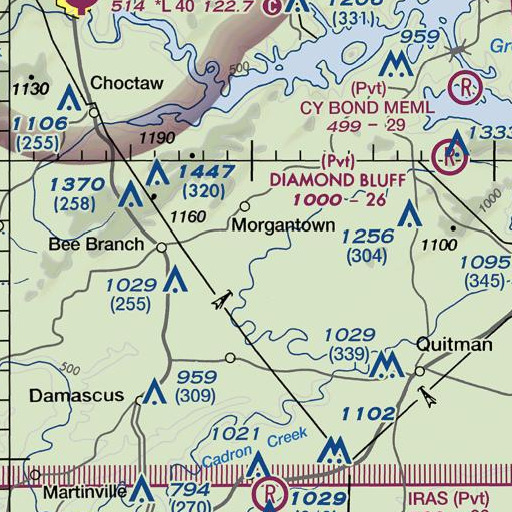 FAA VFR chart of Linn Creek, AR