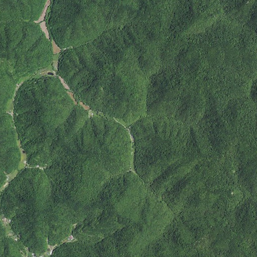 Aerial imagery of DeZarns Fork, KY
