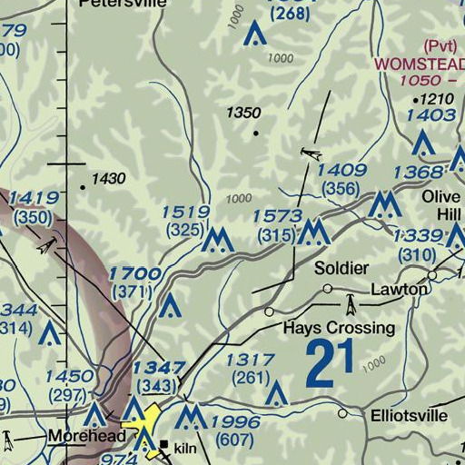 FAA VFR chart of Deep Cut Branch, KY