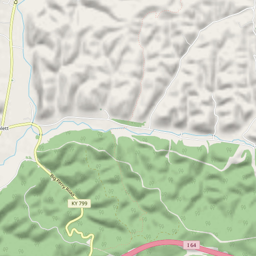 OpenStreetMap map of Deep Cut Branch, KY