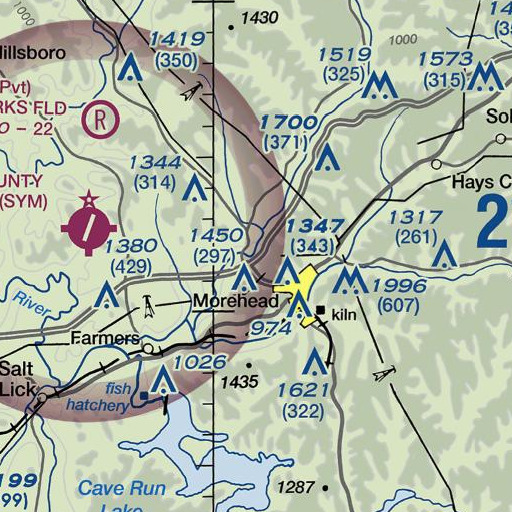 FAA VFR chart of Deer Lick Branch, KY