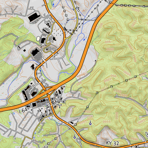 OpenTopoMap map of Deer Lick Branch, KY