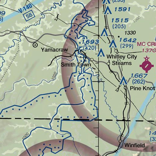 FAA VFR chart of Devils Creek, KY