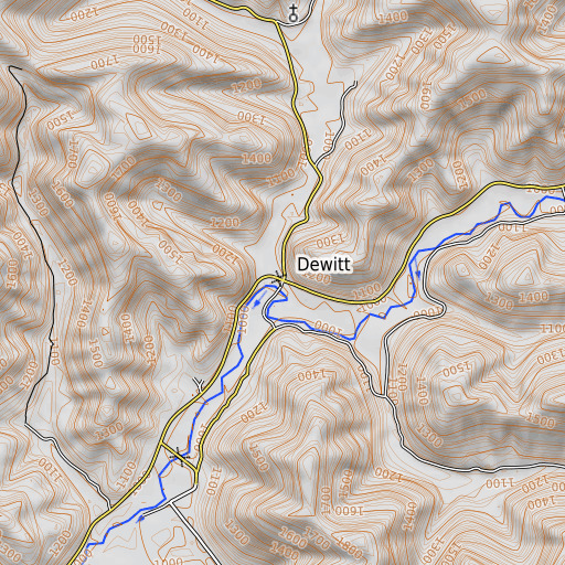 OpenTopoMap map of Dewitt, KY