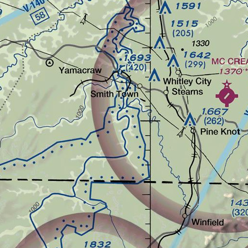 FAA VFR chart of Dick Gap, KY