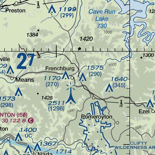 FAA VFR chart of Donathan Rock, KY