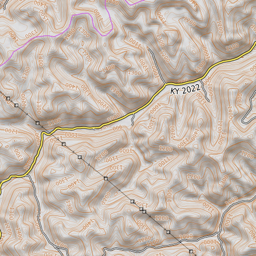 OpenTopoMap map of Downey Branch, KY