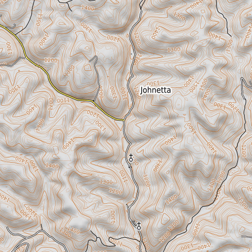 OpenTopoMap map of Dry Fork, KY