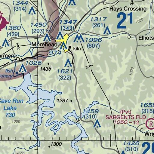 FAA VFR chart of Hill Branch, KY