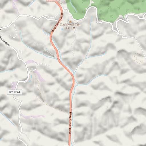 OpenStreetMap map of Hill Branch, KY