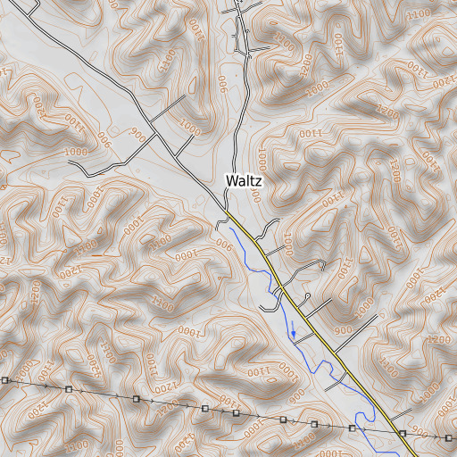 OpenTopoMap map of Island Fork, KY