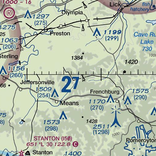 FAA VFR chart of Jim Branch, KY
