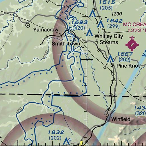 FAA VFR chart of Laurel Crossing Branch, KY