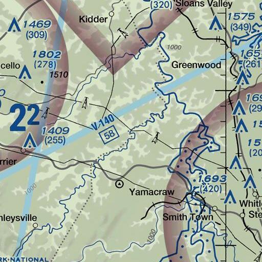 FAA VFR chart of Lick Creek, KY