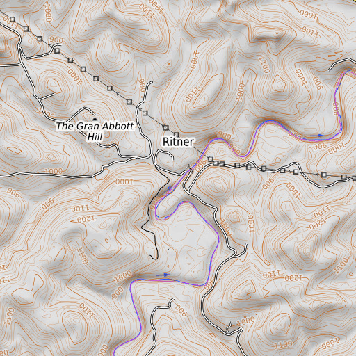 OpenTopoMap map of Lick Creek, KY